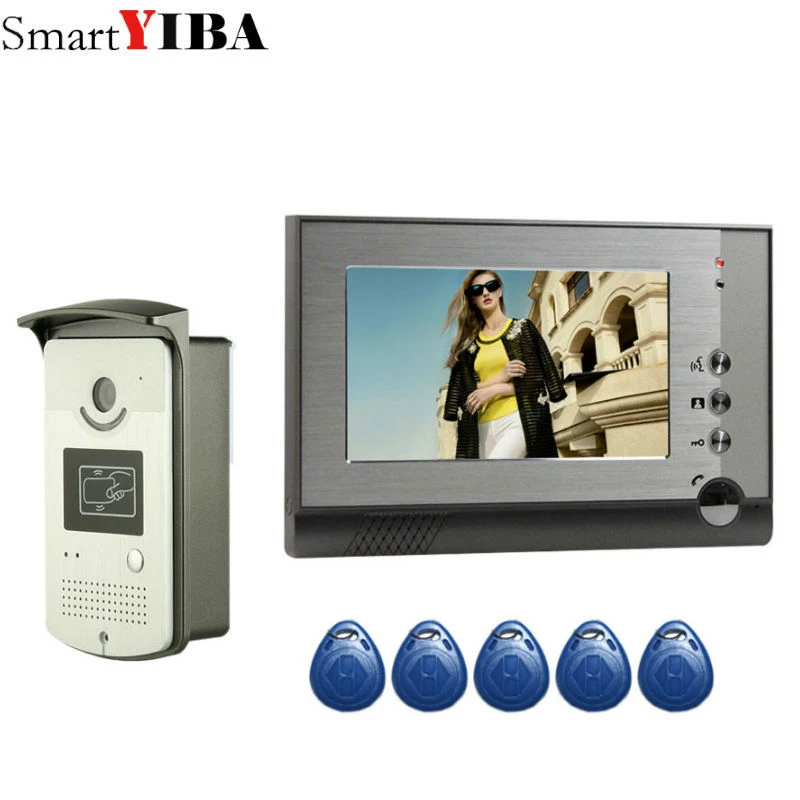 SmartYIBA проводной домофон аудио чат видеодомофон RFID карта разблокировка с 1/2 мониторами Видеозвонок для личного дома ночное видение
