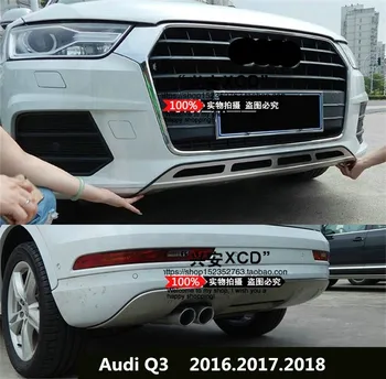 

For Audi Q3 2016 2017 2018 Front + Rear Bumper Diffuser Stainless steel Bumpers Guard skid plate