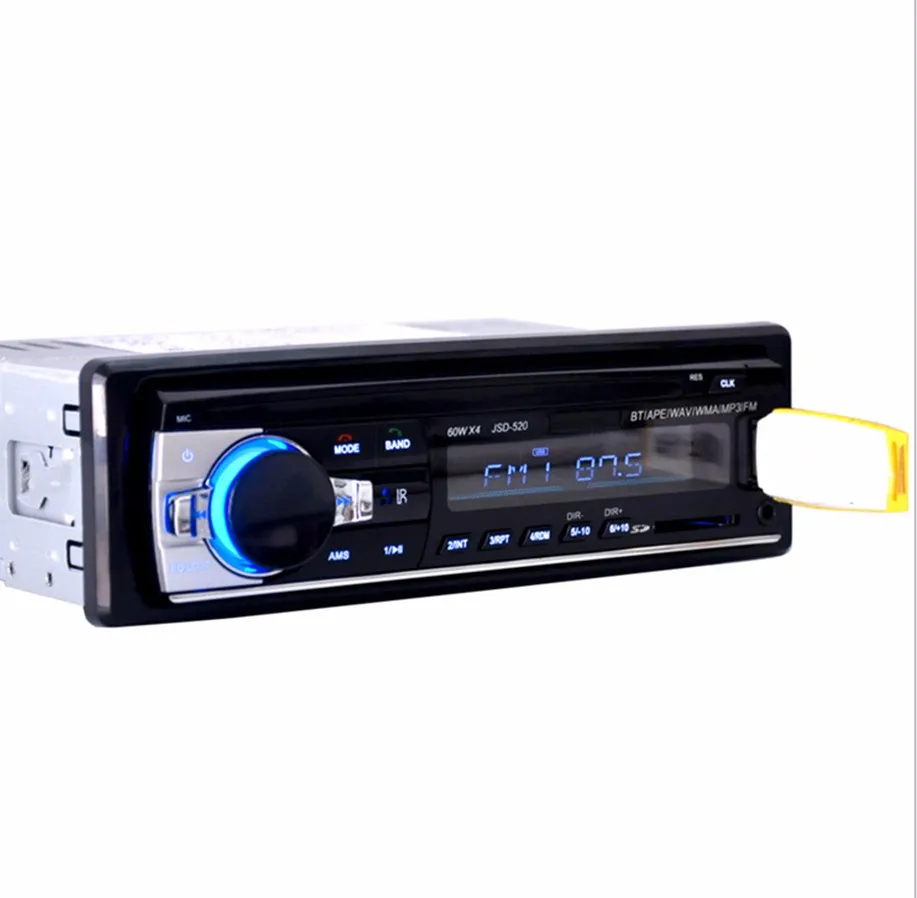 Автомобиль, Радио стерео плеер аудио MP3 плеер Bluetooth 12 В в тире одного FM приемник Aux приемник SD с удаленный Управление