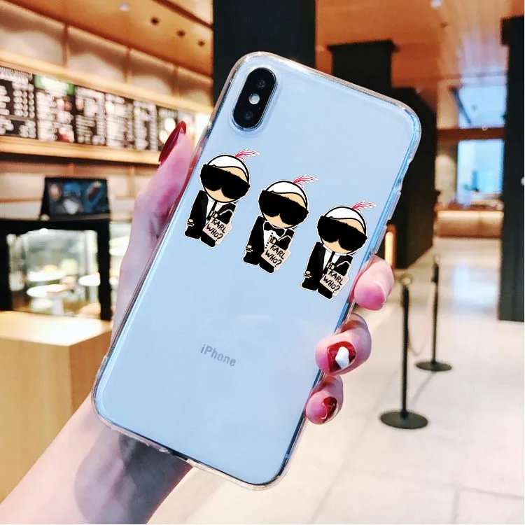 Karl Lagerfeld TPU Soft Clear Silicone Phone Case For Coque iPhone 7 7Plus 6 6s 8 8Plus 5s SE Cover For iphone X XS Max XR Cases
