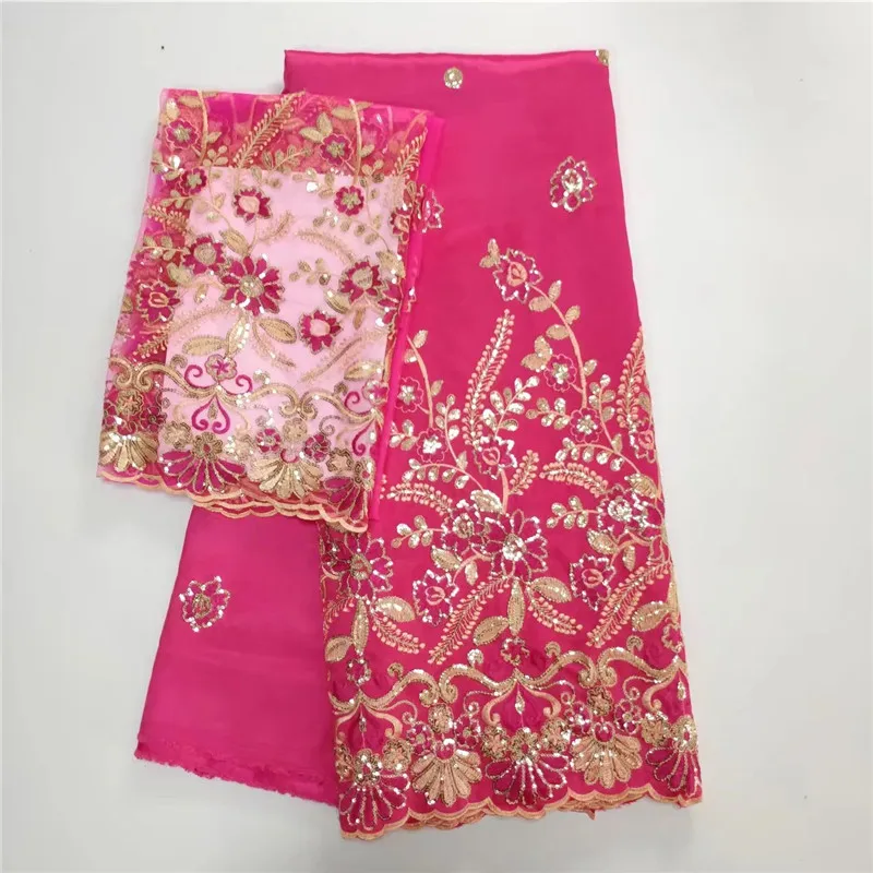 

WH!Latest African George Lace Fabric with 2yards Tulle Net Lace African George Wrapper High Quality African George Fabric!L50809