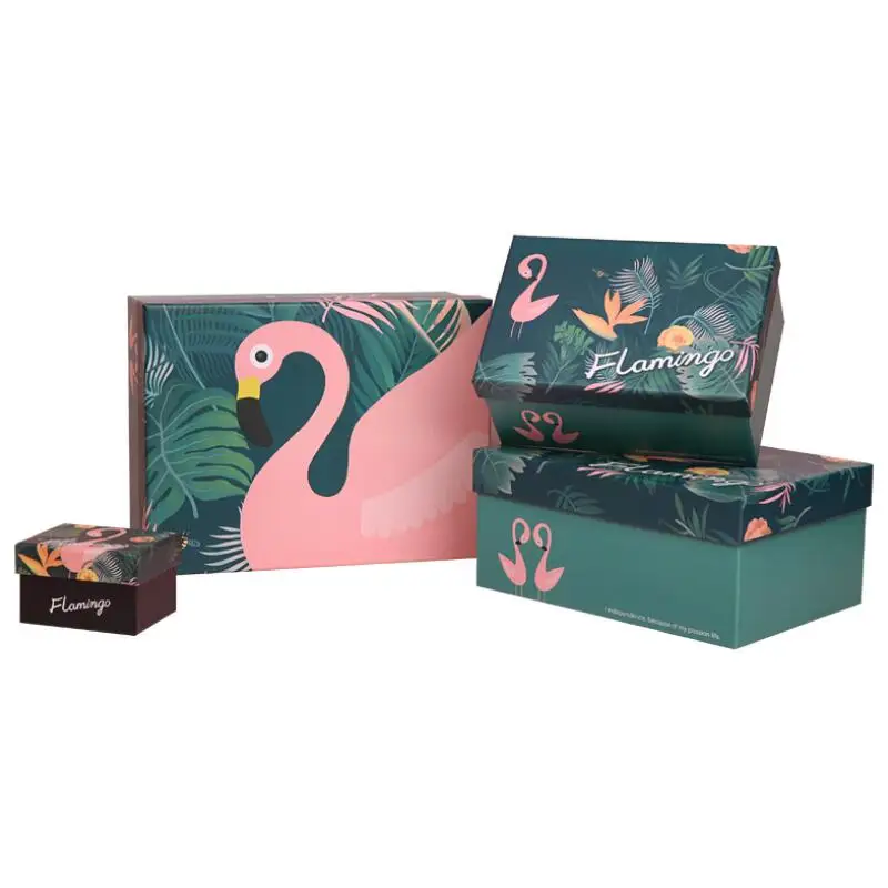 

5Pcs Flamingo Plant Pattern Gift Box Baby Shower Birthday Party Candy Box Small Gift Bag for Kids Party Favor Box
