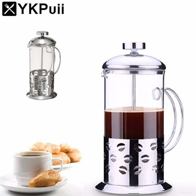 Stainless Steel Glass Teapot Cafetiere French Coffee Tea Stainless Steel Glass Teapot Cafetiere French Coffee Tea Percolator Filter Press Plunger Manual Espresso Maker
