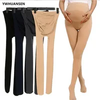 Spring Autumn Velevt Tights For Pregnant Women Adjustable High Waist Maternity Pantyhose U-shaped Belly Support Sock 1