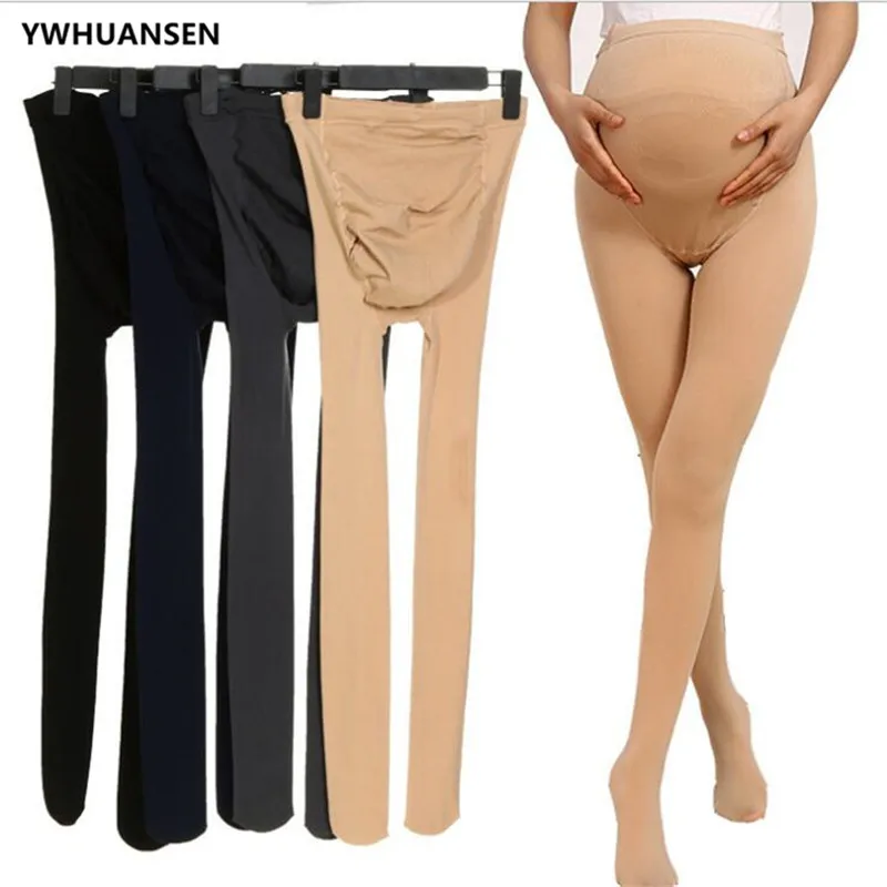 YWHUANSEN-collants Velevt de printemps-automne | Collants réglables pour femmes enceintes, taille haute, collants de maternité en forme de U, chaussettes de soutien du ventre