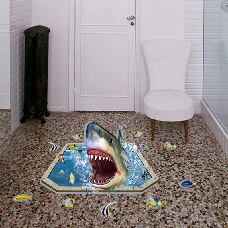 Fundecor Cartoon Shark Animal Wall Stickers For Kids Rooms