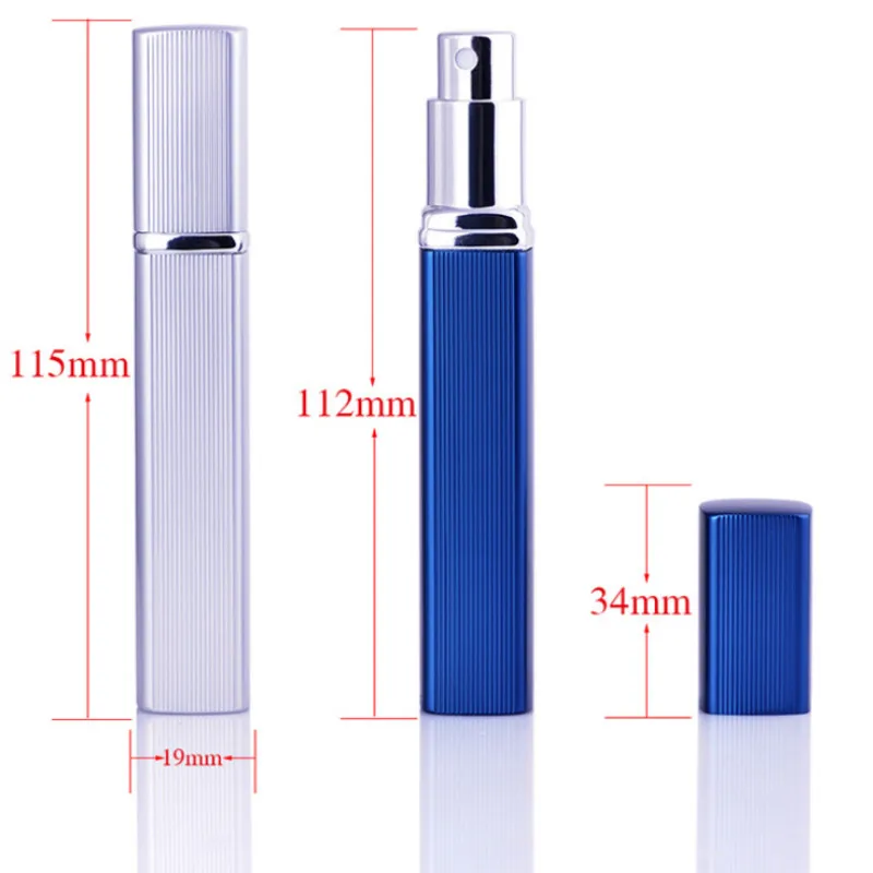 1Pcs 12ml Perfume Bottle Mini Portable Travel Refillable Perfume Atomizer Bottle Nozzle Spray Scent Pump Housing 6 Color Bottle