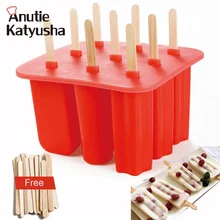 9 ячеек 3 типа детства силиконовые мороженое Куба с крышкой лоток для фруктового льда мороженого Кухня Инструменты