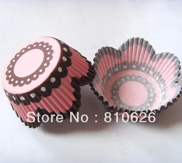 

Promotion 100pcs Pink Petal cupcake liner baking cup muffin paper case cup cake wrapper box case mold for Wedding,Valentines day