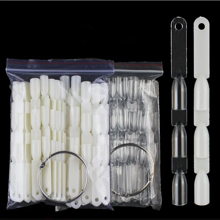 

Fan-shaped False Nails Polish Swatches Practice Nails Bamboo Shape Fan-shaped Nail Art Display Fake Nail Tools