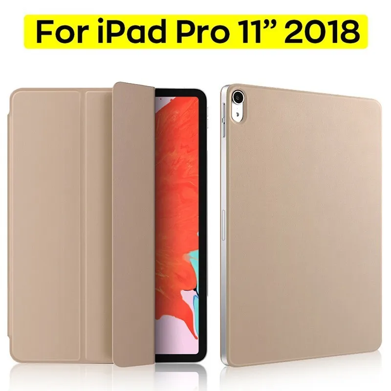 Официальный Смарт Магнитный чехол для iPad Pro 11 ультра тонкий смарт-пробуждение ПК чехол для iPad Pro 12,9 дюйма Funda твердый - Цвет: 11 inch gold