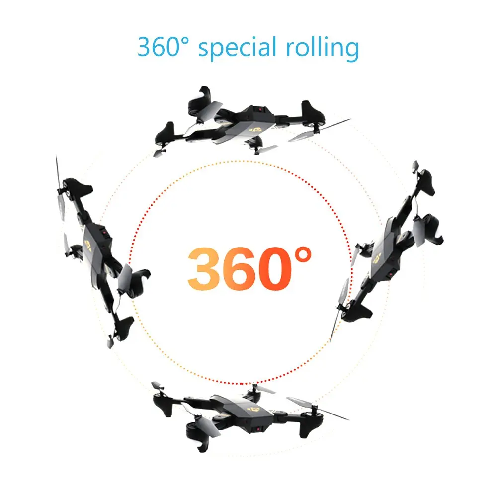 RC Quadcopter Drone with 2.0MP 720P HD Camera 2 batteries , Air Pressure Altitude Hold Rolls Headless Gravity Sensor Helicopter