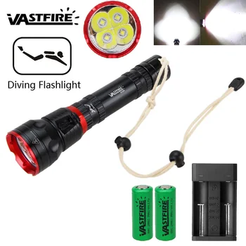 

1 Mode Professional Powerful LED Waterproof Scuba Diving Flashlight Diver Light LED Underwater Torch Lamp For 18650/26650
