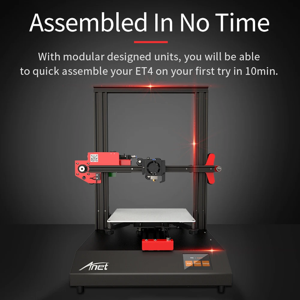 Обновленный 2,8 ''сенсорный экран Anet FDM 3d принтер комплект автоматическое выравнивание и загрузка нити обнаружения печать микро SD карты