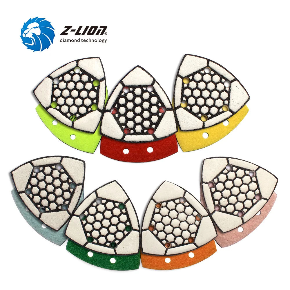 

Z-LION 3" Triangular Sanding Pad Diamond Dry Polishing Pads 7pcs/Set Renovator Oscillating Tool For Granite Marble