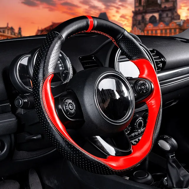 Genuine Leather Hand Sewing Car Steering Wheel Cover Case For Bmw Genuine Leather Hand Sewing Car Steering Wheel Cover Case For Bmw Mini Cooper Clubman F54 F55 F56 F57 Countryman F60 Styling