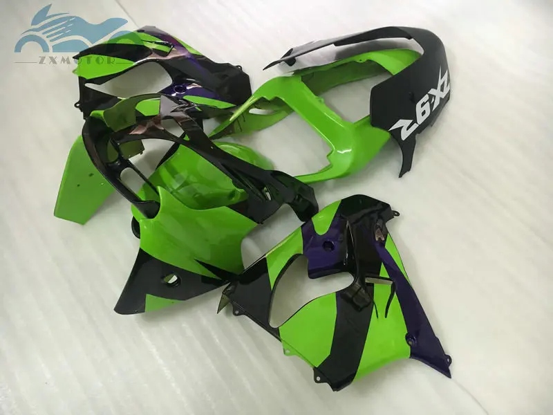 

Free Custom Motorcycle ABS fairing kits for Kawasaki Ninja ZX9R Fairings kit 2002 2003 ZX 9R 02 03 green black body repair parts