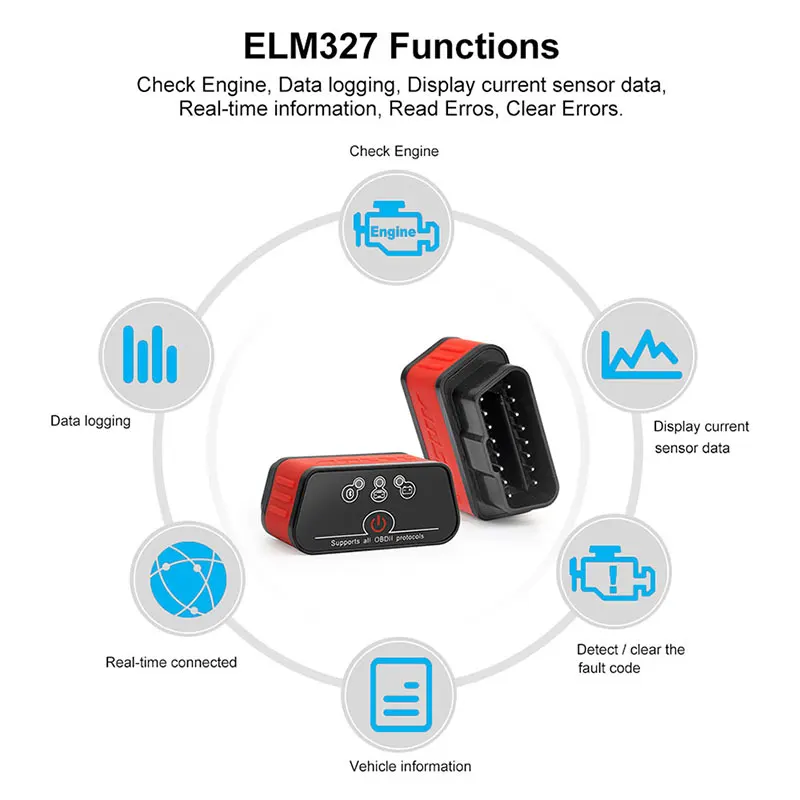 Ancel elm327 V1.5 Bluetooth OBD2 сканер ODBII адаптер Авто сканер ODB для двигателя Android код читателя диагностический инструмент