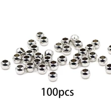 Из нержавеющей стали разделительные бусины, 3/4/5/6/8 мм металлический круглый свободные бусины для изготовления ювелирных изделий браслет ювелирных изделий DIY аксессуары выводов