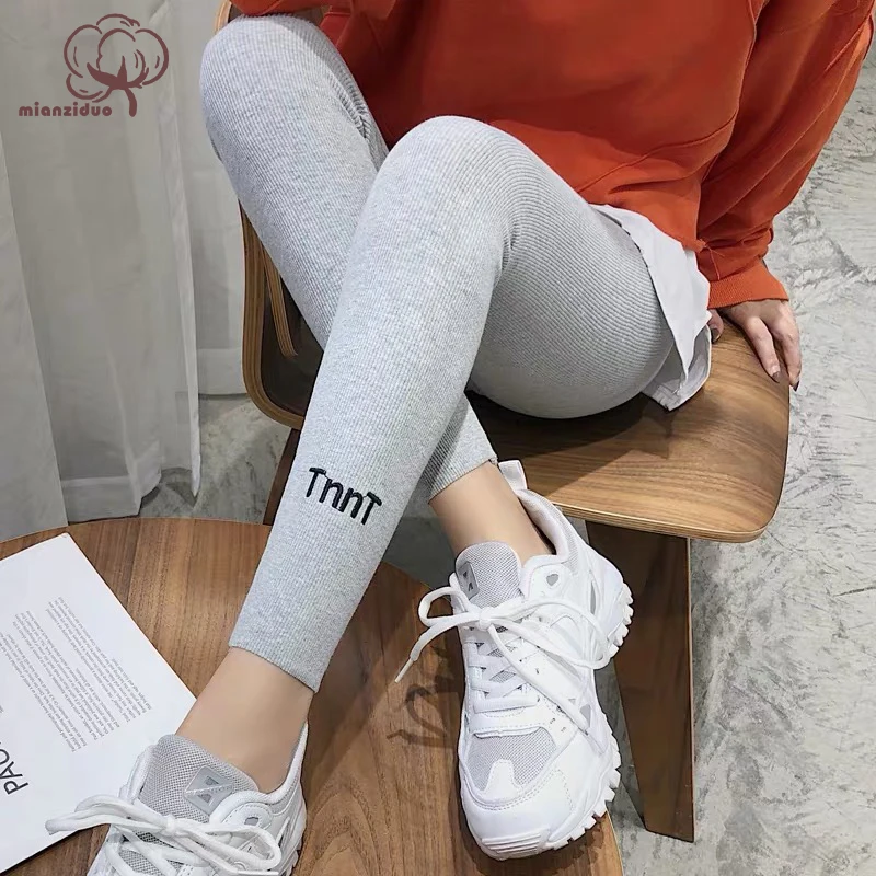 

2019 New Fashion Women's Spring And Summer High Elasticity And Good Quality Slim Fitness Capris Streetwear Leggings Cotton Pants
