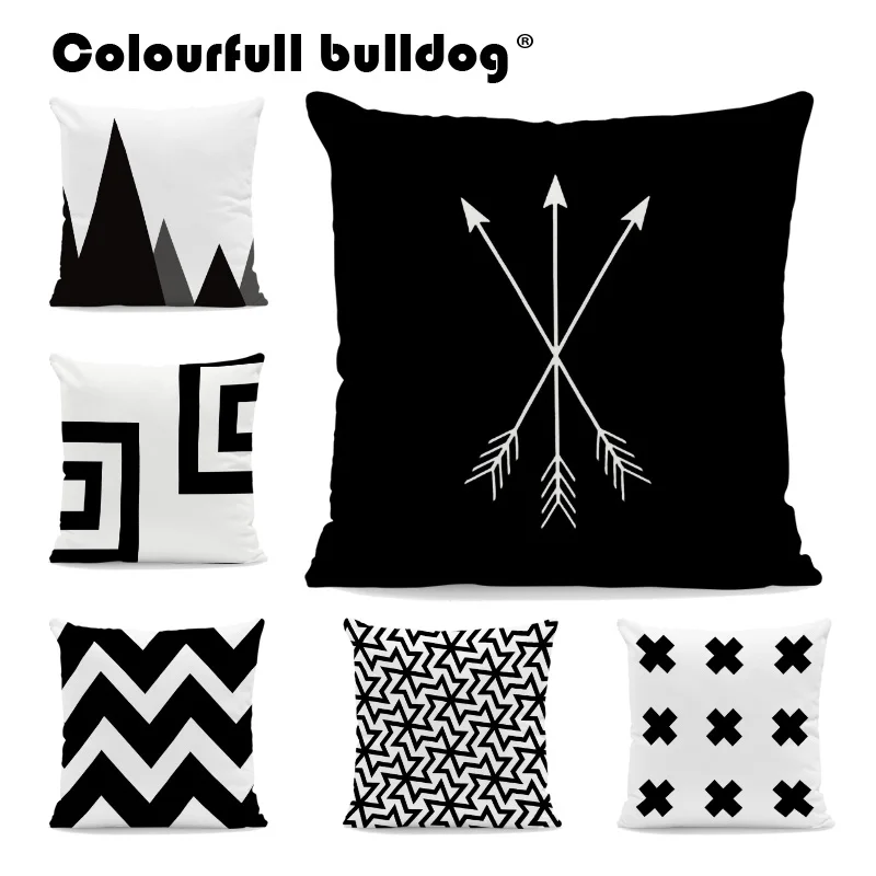 

Personalized Black And White Diamond Geometry Striped Chevron Cushion Covers Pillows 18 Decorating Merry Christmas Throw Pillow