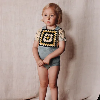 

PDF pattern bodysuits / Crochet knit romper with suspender / Halloween orange baby clothes