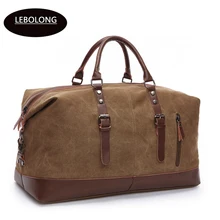 Lebolong холщовые кожаные мужские дорожные сумки для переноски багажа сумки большой емкости Водонепроницаемые с принтом багажные сумки повседневные сумки