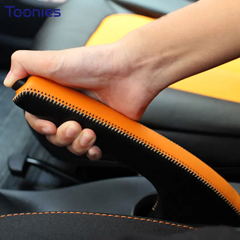 Handbrake Sleeve Grip Leather Hand Brake Cover Smart Fortwo Lever Case