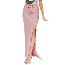 Длинные юбки для женщин летние однотонные винтажные длинные макси юбки с высокой талией женские сексуальные модные коктейльные Клубные длинные юбки L0325