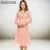 ANGVNS Flare Dresses For Women Three Quarter Elegant Knee Leangth Lady Party Dress One-piece Spring Summer Work Casual Dress