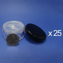 25 шт размер путешествия 30 г просеиватель сыпучих порошковых пластиковых банок с Вращающийся просеиватель и черной крышкой(AY81(30) RSST-C = 25 шт