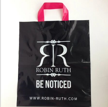 30x40cm shopping handle plastic gift bags/printed plastic packaging bag for shoes/ promotion bag