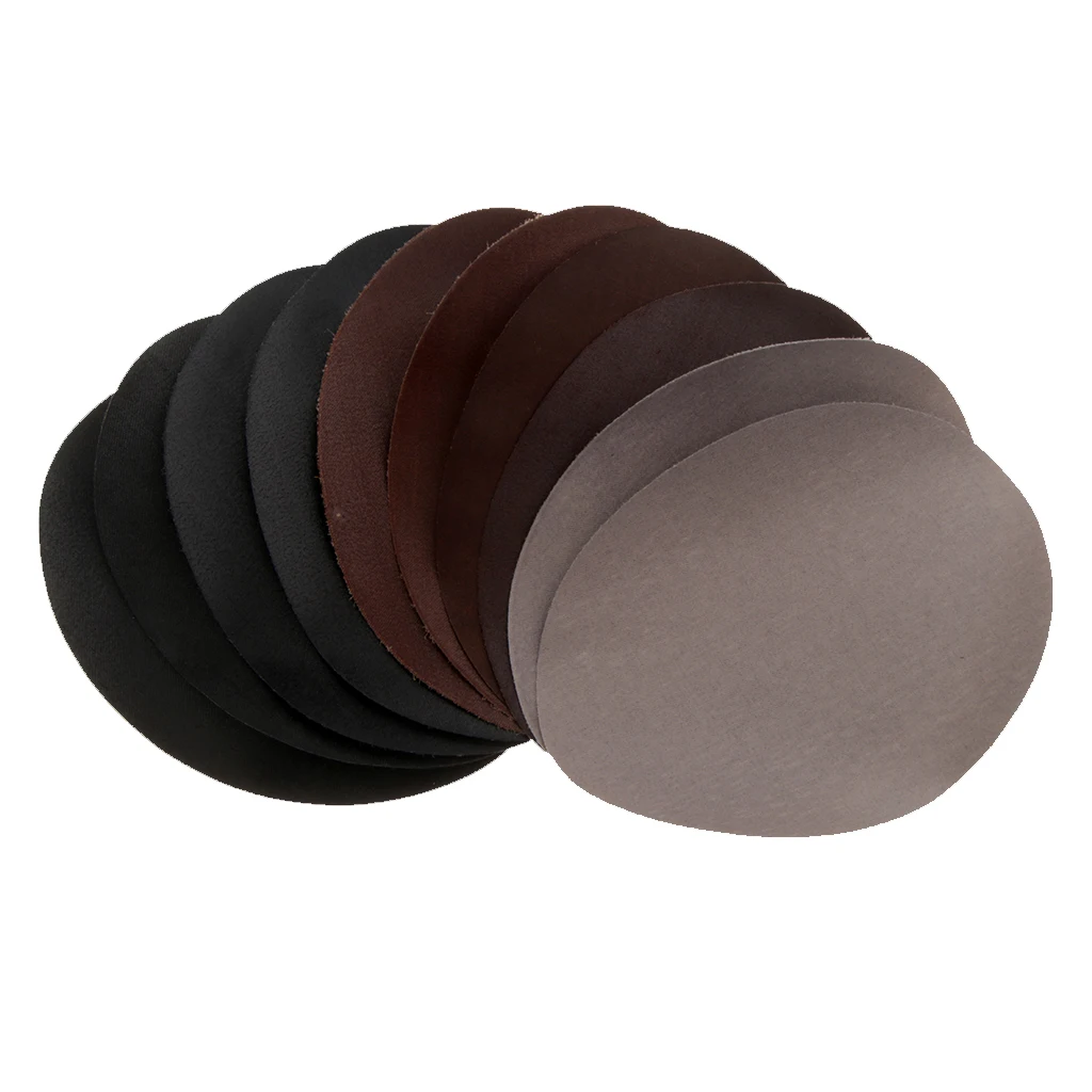 

10pcs PU Leather Iron-on Oval Elbow Knee Patches DIY Repair Sewing Appliques