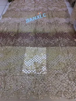 

5yards mesh tulle hand print glitter lace fabric JIANXI.C-101908 for wedding dress/evening dress/party