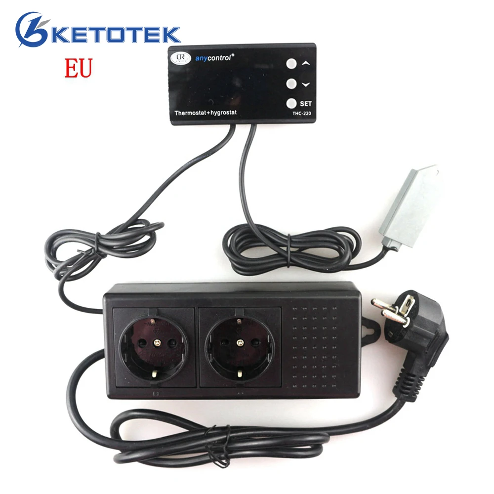 

EU/US/UK Digital Thermostat Hygromstat for Pet Reotile Temperature Humidity Controller Day Night Time setting
