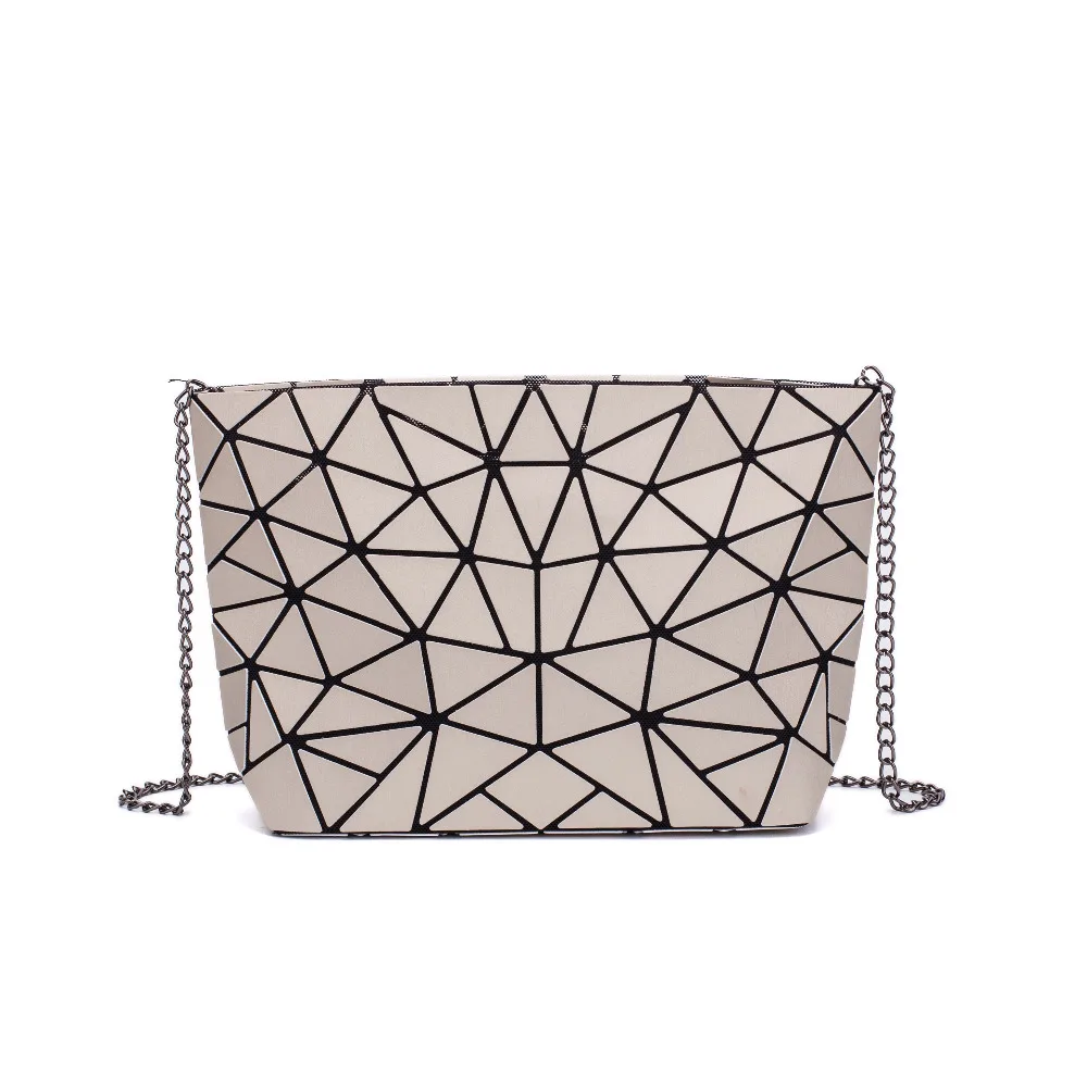  New Women Chain Shoulder Bag Luminous sac Bag Fashion Geometry Messenger Bags Plain Folding Crossbo - 32955705625