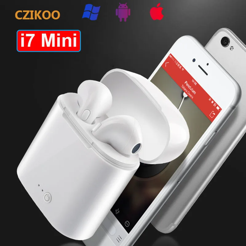 

New i7s i7mini TWS Mini Bluetooth Earphones Original Headphones Stereo Bass Wireless Headset pk i10 i11 i12 i14 Earbuds with Mic