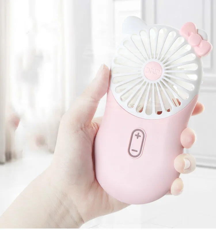 Cartoon Usb Pocket Mini Hold Charge Small Fans With One Portable Bring Led Lamp Ultrathin Will Wind Power