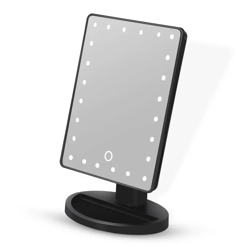 

24 LED Makeup Mirror Plastic Square miroir maquillage Table Vanity Light Mirror Battery Power espejo con luz led para maquillaje