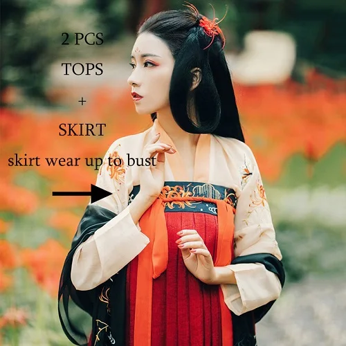 Hanfu-wear to bust Красный Hanfu Китайский праздничный наряд традиционный танцевальный костюм певцы сценическая одежда народное платье Восточное представление одежда DC1816 - Цвет: Hanfu-wear to bust