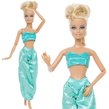 2 в 1 специальный наряд сказочная копия Аладдин принцесса косплей костюм зеленый Топы аксессуары для брюк Одежда для куклы Барби
