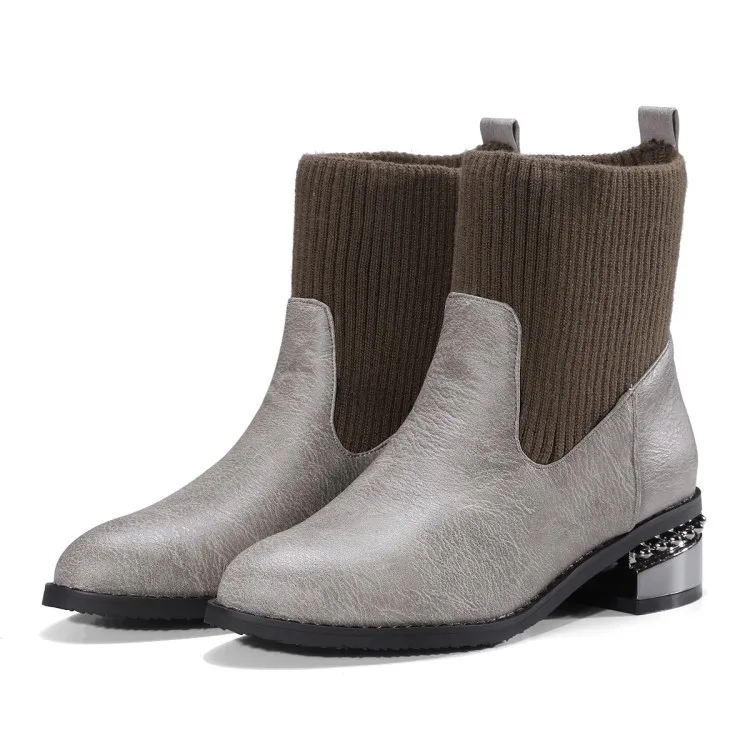 Épais Dame Imperméables Femmes Mode gris Non Chaussures Neige Filles Plus Bottes La 34 Thermique slip Noir Démarrage 46 De Taille 1TB70