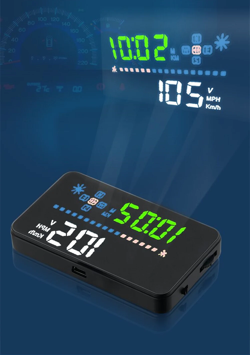 3," A3 HUD OBD2 цифровой gps автомобиля Скорость ometer Winshield проектор автомобилей Head Up Дисплей с анти-скользящий коврик Скорость сигнализации компас