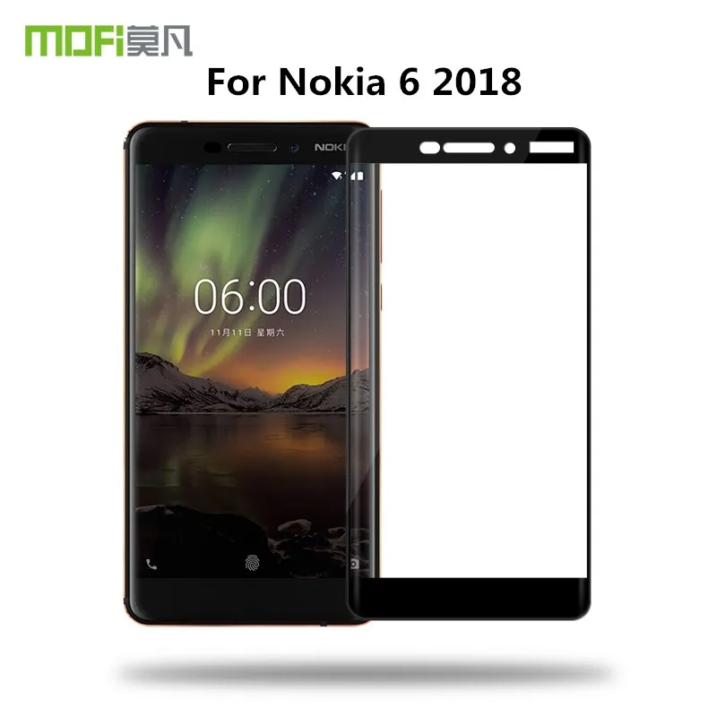 

MOFI 3D Curved Full Coverage Protective For Nokia 6 2018 Screen Protector Tempered Glass For Nokia 6.1 TA-1068 TA-1050 TA-1043