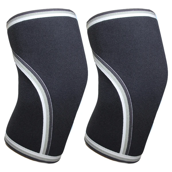 2 шт. дышащие Компрессионные спортивные наколенники 7 мм неопреновый эластичный бандаж на колено рукав для тяжелой атлетики наколенник Поддержка протектор - Цвет: Black