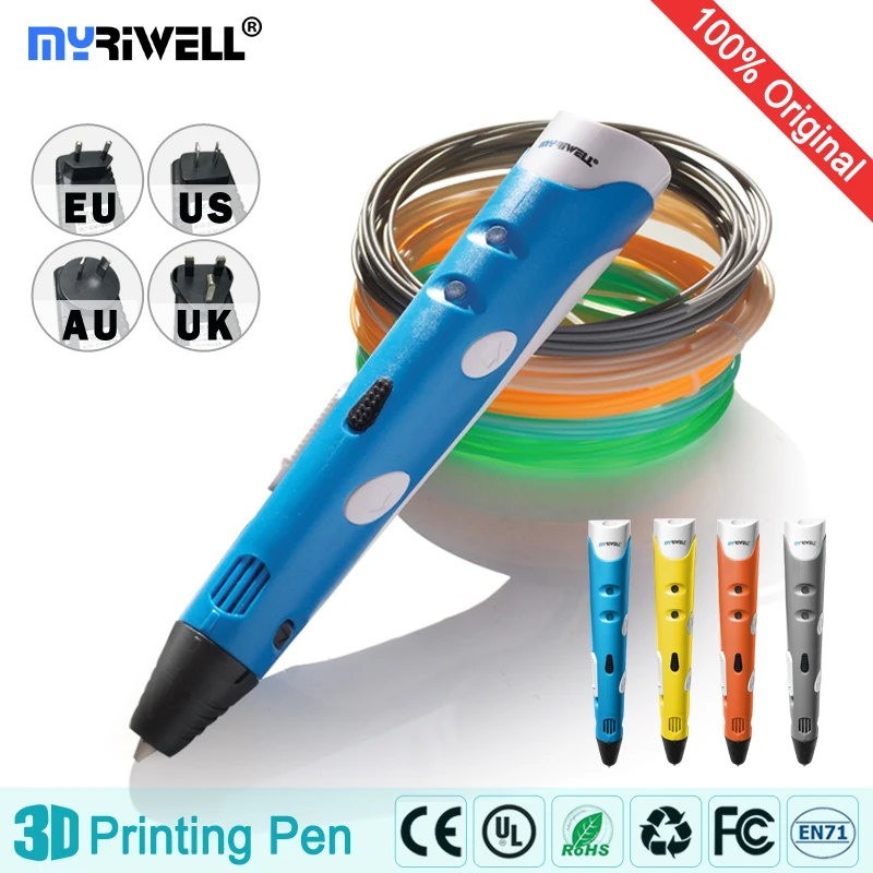 

New 1st Generation DIY 3D Printer Pen for Children AU / USA / UK / EU Plug with PLA Wire 1.75mm Free Shipping