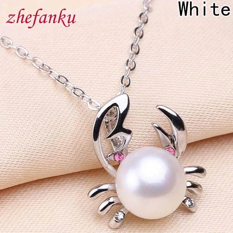 

Animal Series Cute Natural Freshwater Imitation Pearl Pendant For Girl Gift Crab Shape Imitation Pearl Necklace
