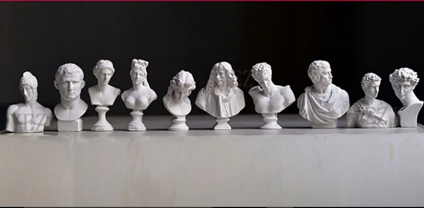 

10PCS/SET Resin Sketch Head statue non-gypsum Bust Mini Statue Gypsum Sketch