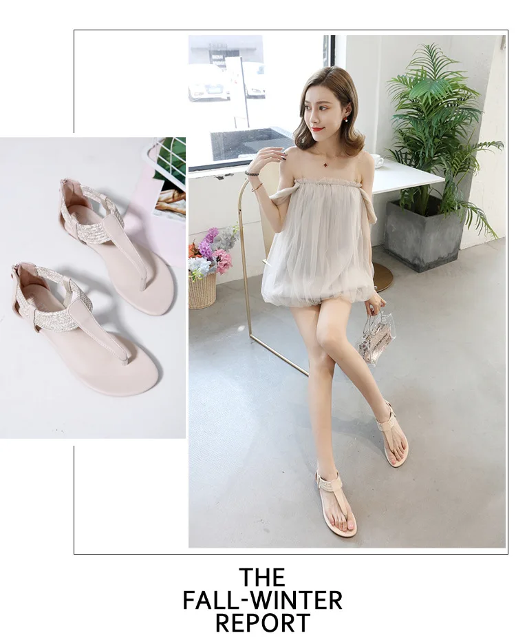 Solid Color ethnic style gladiator sandals women soulier femme tip binding casual shoes plus size schoenen wedges simple