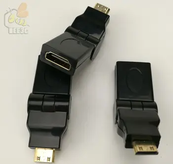 

Type C Male to A Female HDMI connector Mini HDMI Adapter 180 degrees Rotate Mini Male to HDMI Female Type A extension 100 pcs